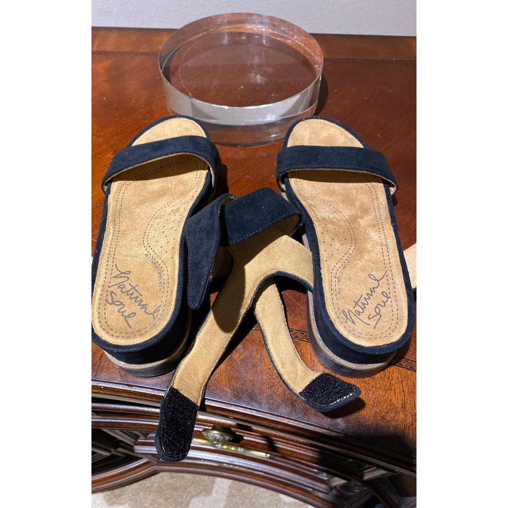 Natural Soul Kaila Wedge Sandal Black Size 7.5 - Picture 8 of 8